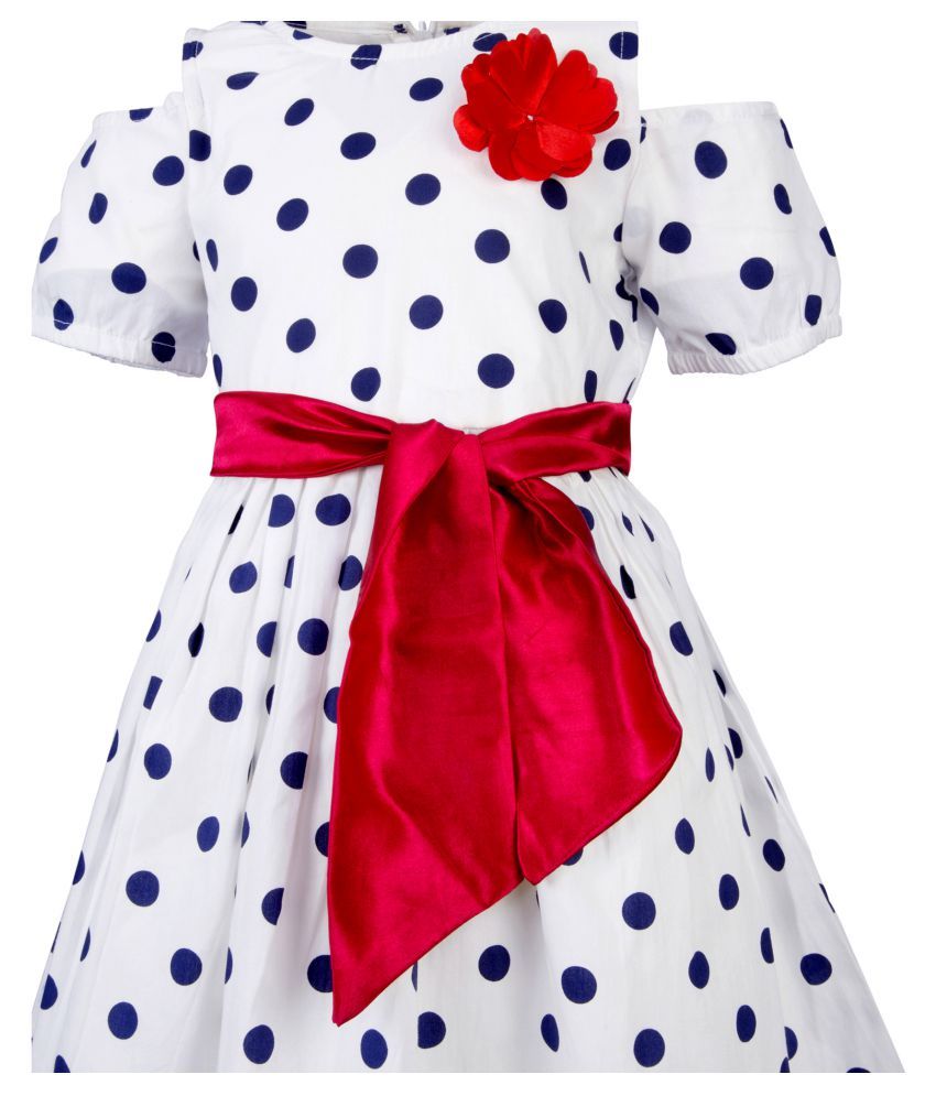 Stylo Bug Kids Frock, Short Sleeve Polka Dot Printed Round Neck Frock ...