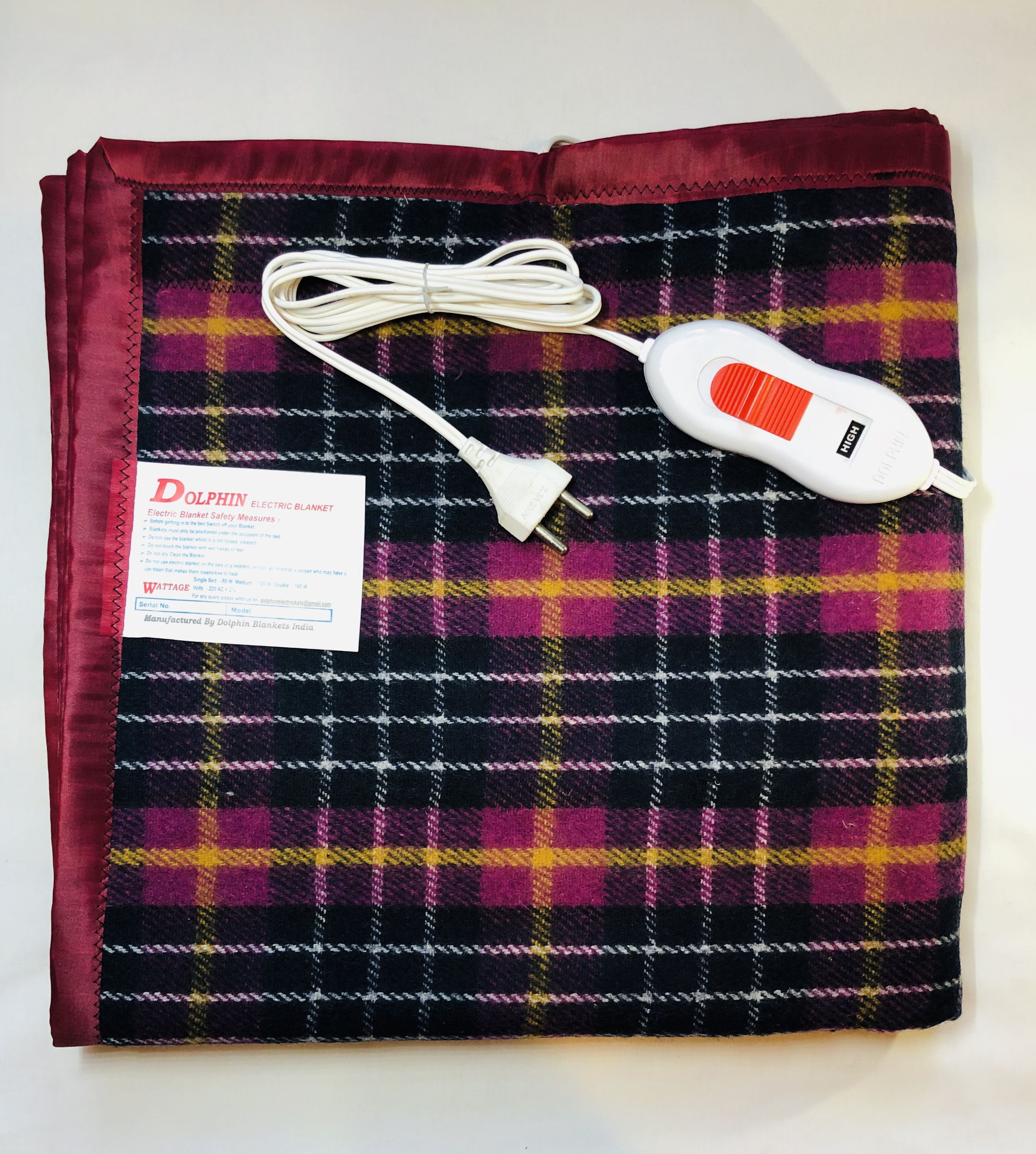Dolphin Electric Blanket Single Wool Blend Checks Blanket Buy Dolphin