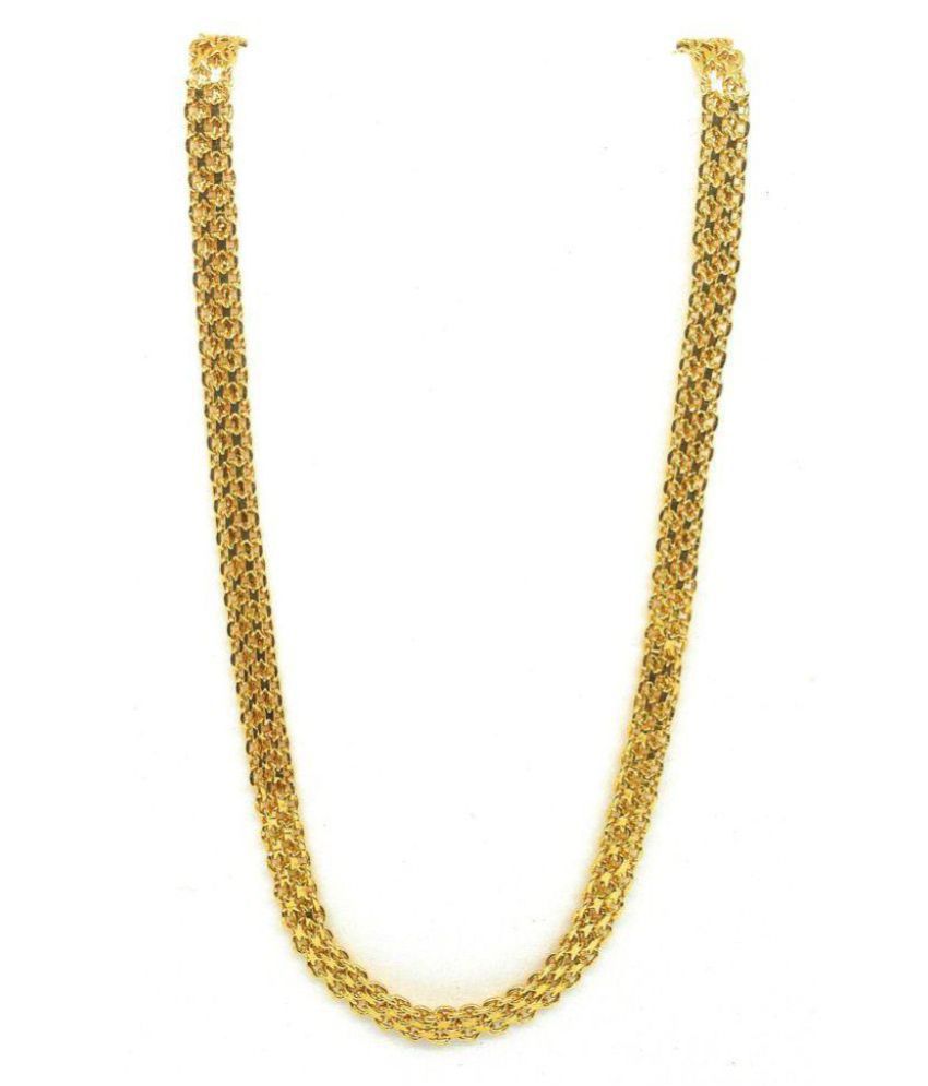     			Micro Plated Neck Chain For Men & Women, Gold Tone, 24 Inch Long, Flat Shaped