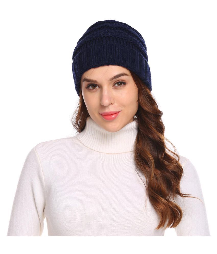 Womens navy blue winter hat clearance