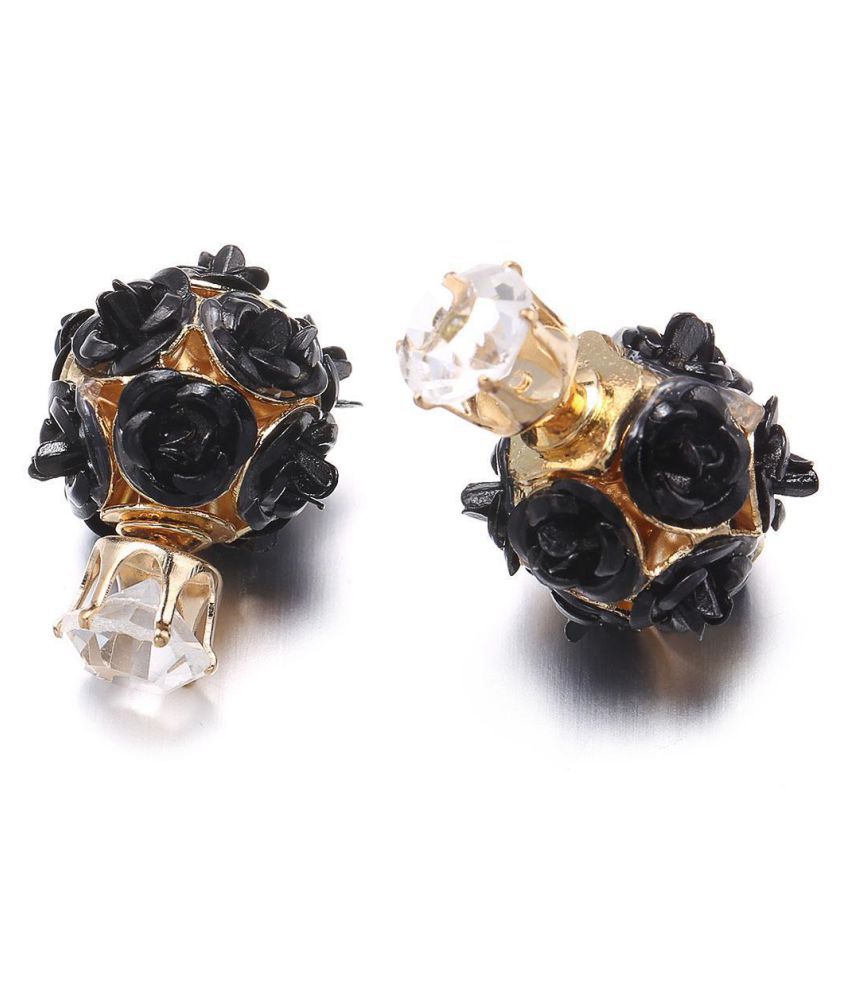 Fashion Elegant Women Gold Silver Crystal Rhinestone Flower Ear Stud Earrings