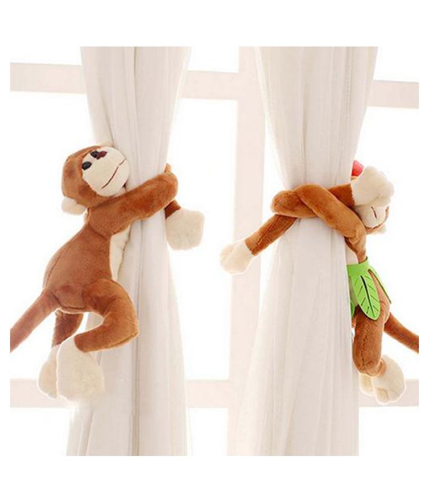 Cute Fluffy Monkey Curtain Tie Back Tiebacks Drapery Hooks