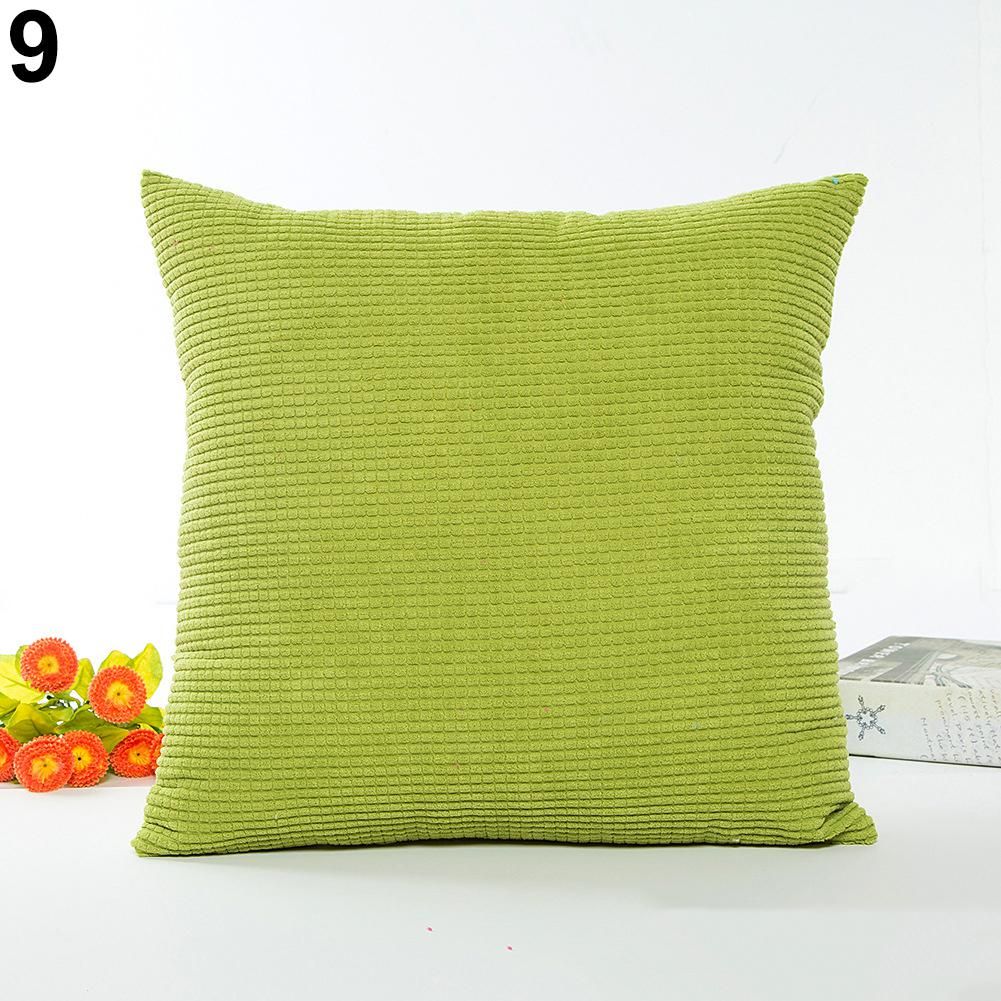 Square Check Pattern Corduroy Pillow Cover Home Decor Cushion Case