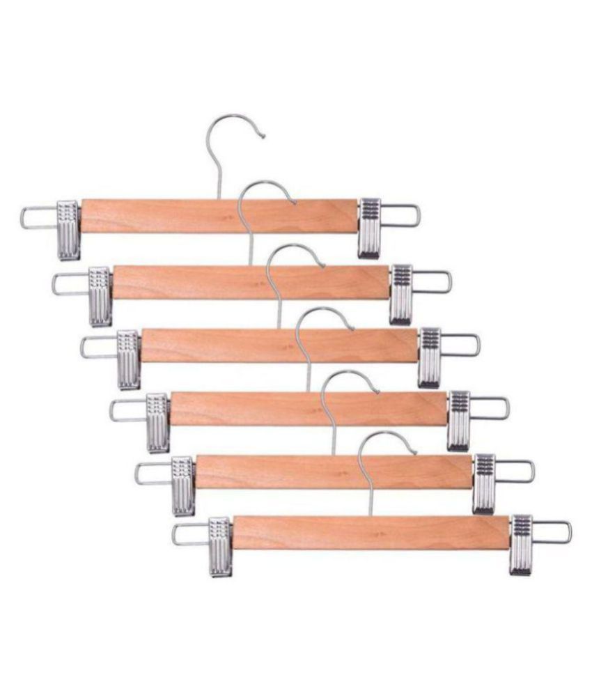Hazzlewood wooden,stainless steel hanger pack of 6