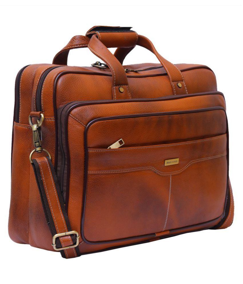 branded leather office bags