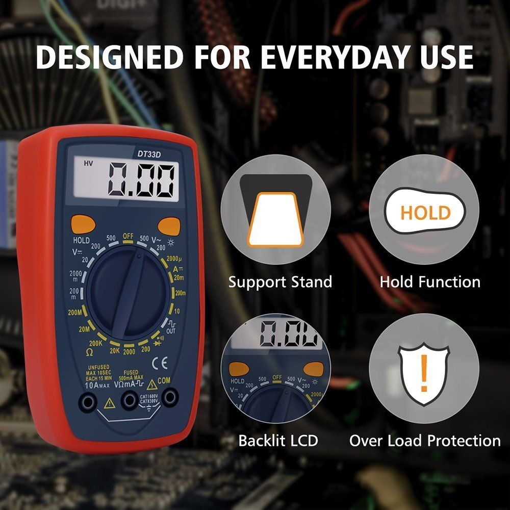 TECHTEST Soldering Iron Set Kit with Multimeter Digital Probes