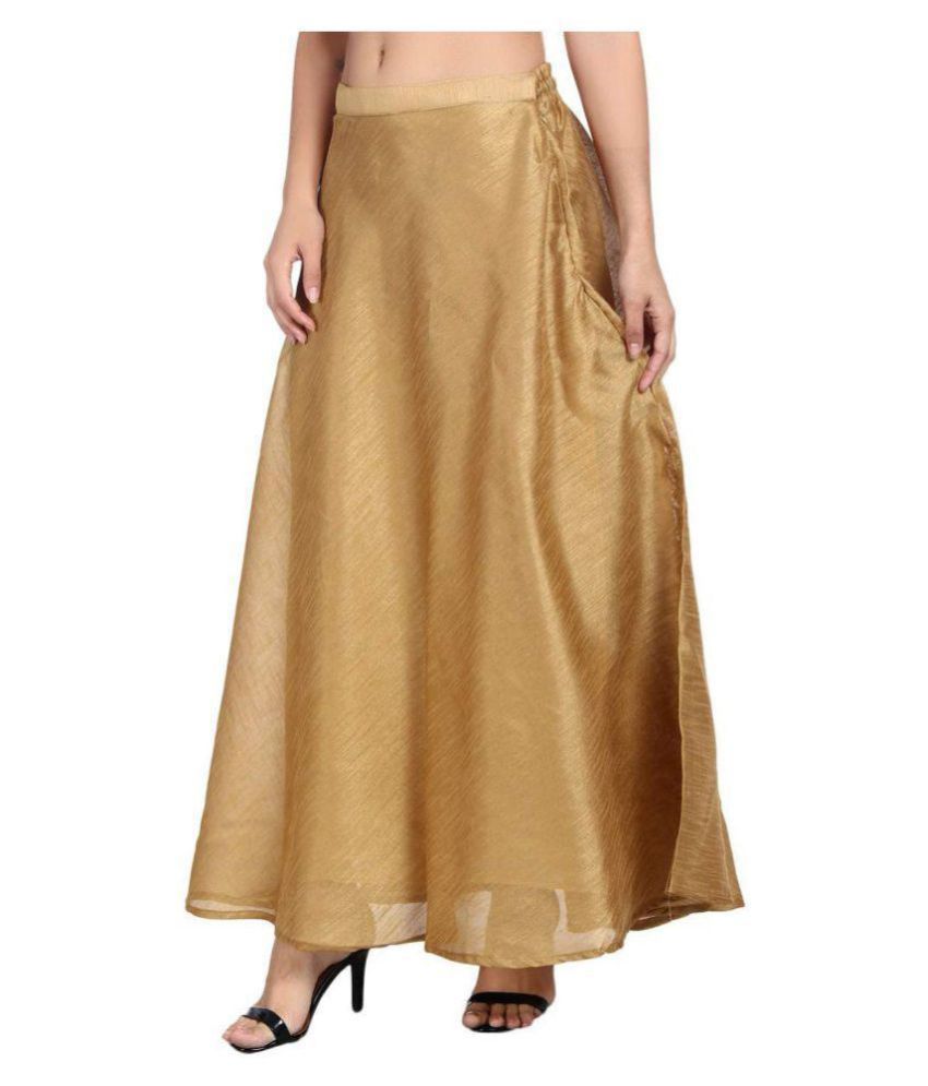 gold silk skirt long