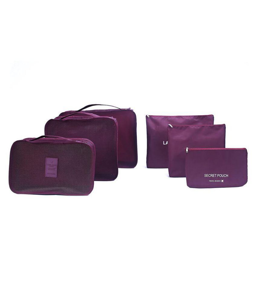     			House of Quirk 6Pcs/1Set Travel Luggage Storage Bag (38 cm x 30 cm x 3.99 cm, Set of 6 - Maroon)
