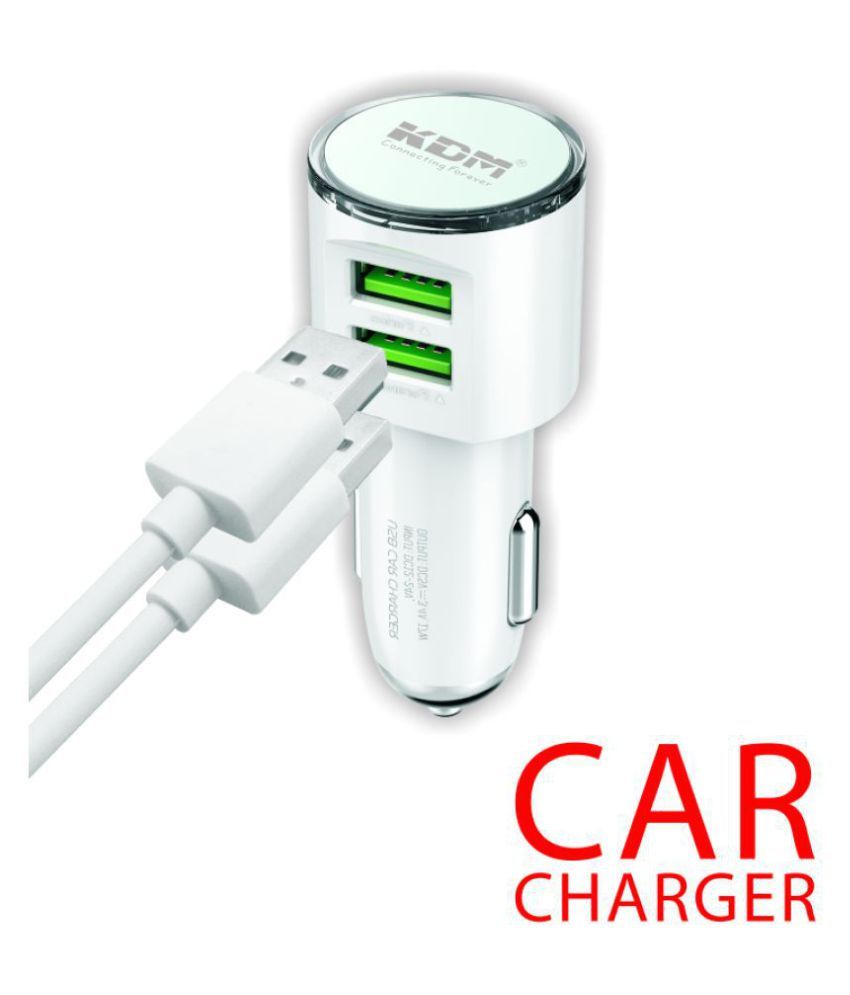 KDM Car Mobile Charger Car Charger Dual Port White Buy KDM Car Mobile