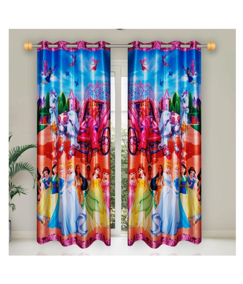     			E-Retailer Single Door Semi-Transparent Eyelet Polyester Curtains Multi Color