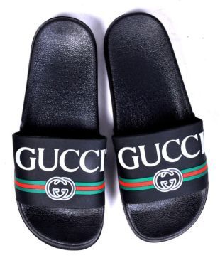 black gucci flops