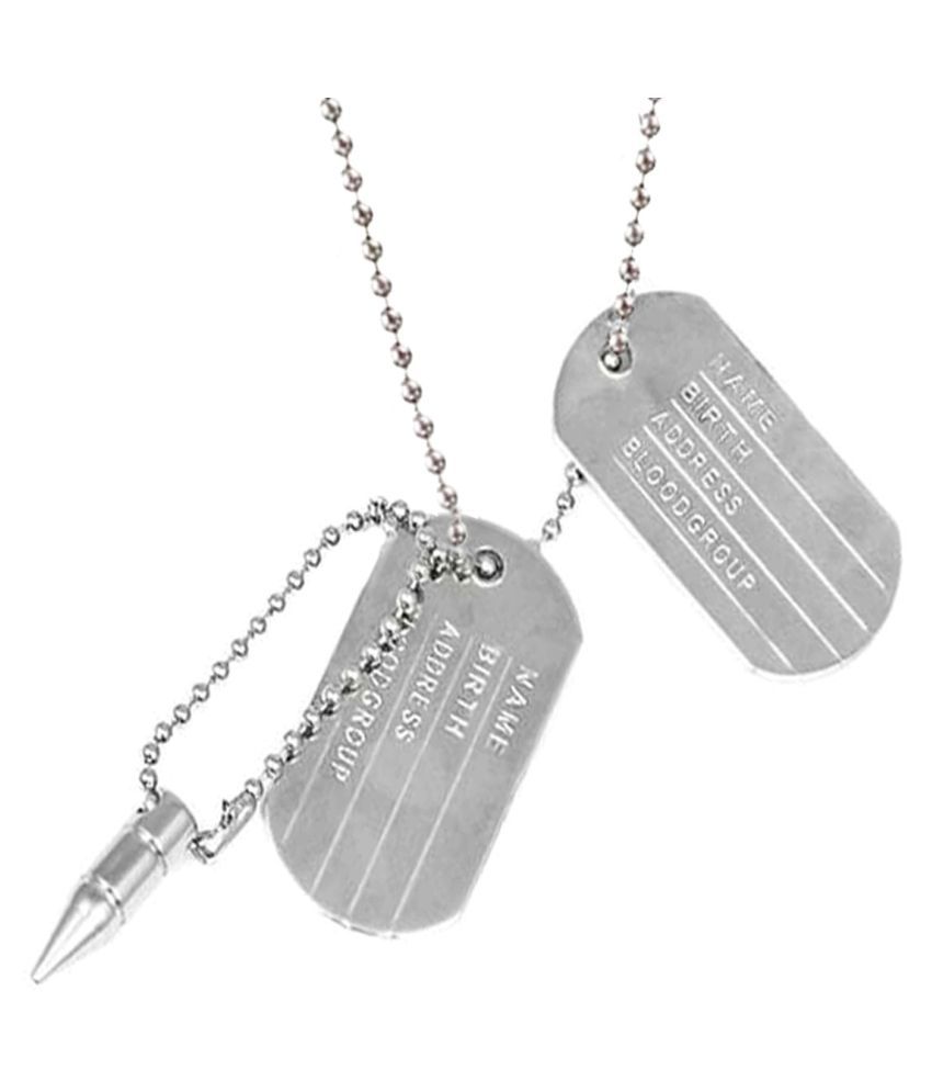 Military Dog tag with bullet Chain Pendant: Buy Military Dog tag with ...
