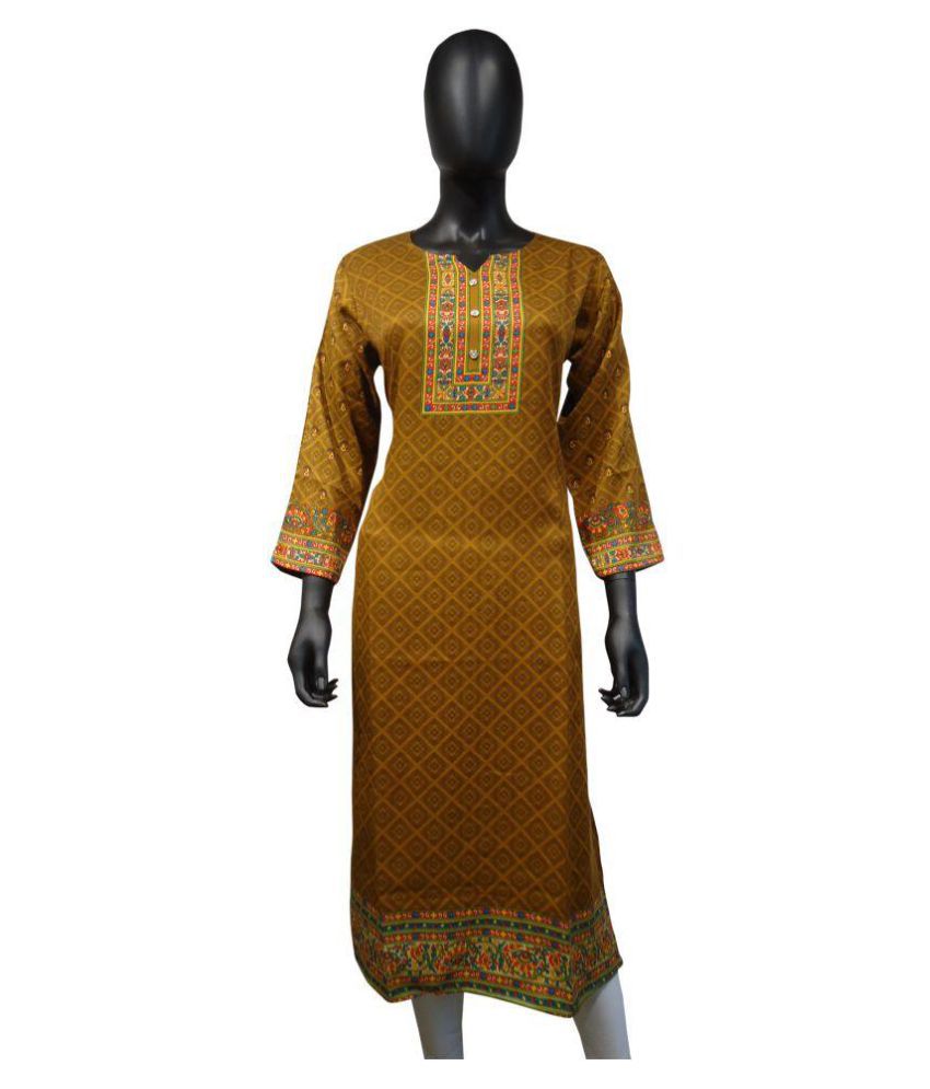 Radha_Rani Saree Yellow Woollen A-line Kurti - Buy Radha_Rani Saree ...