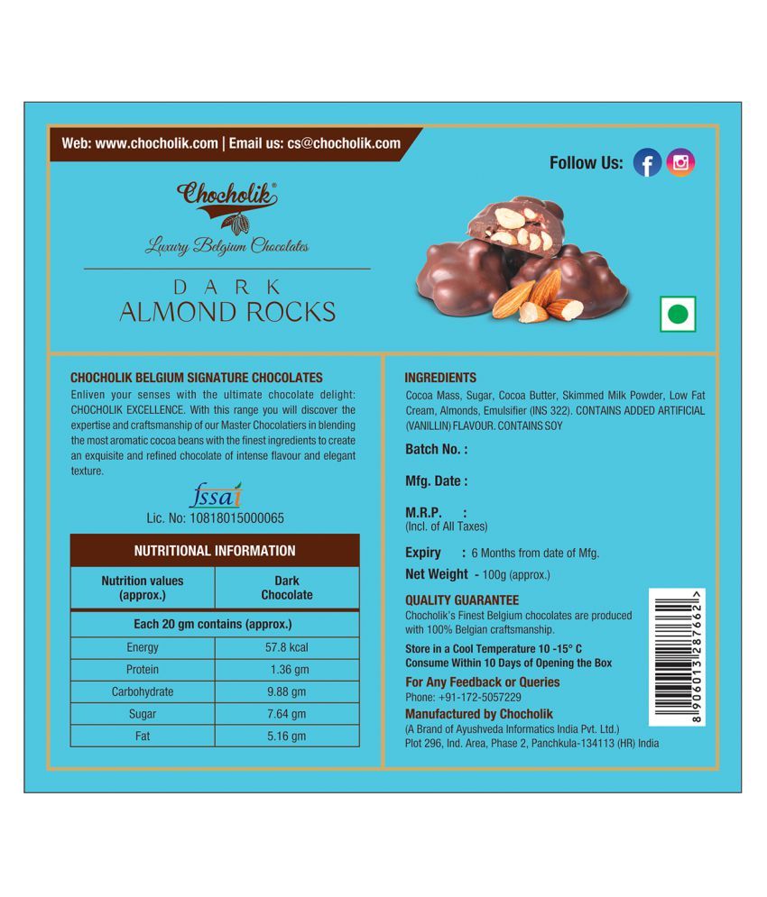 Chocholik Belgium Dark Almond Rocks For Someone Assorted Chocolates