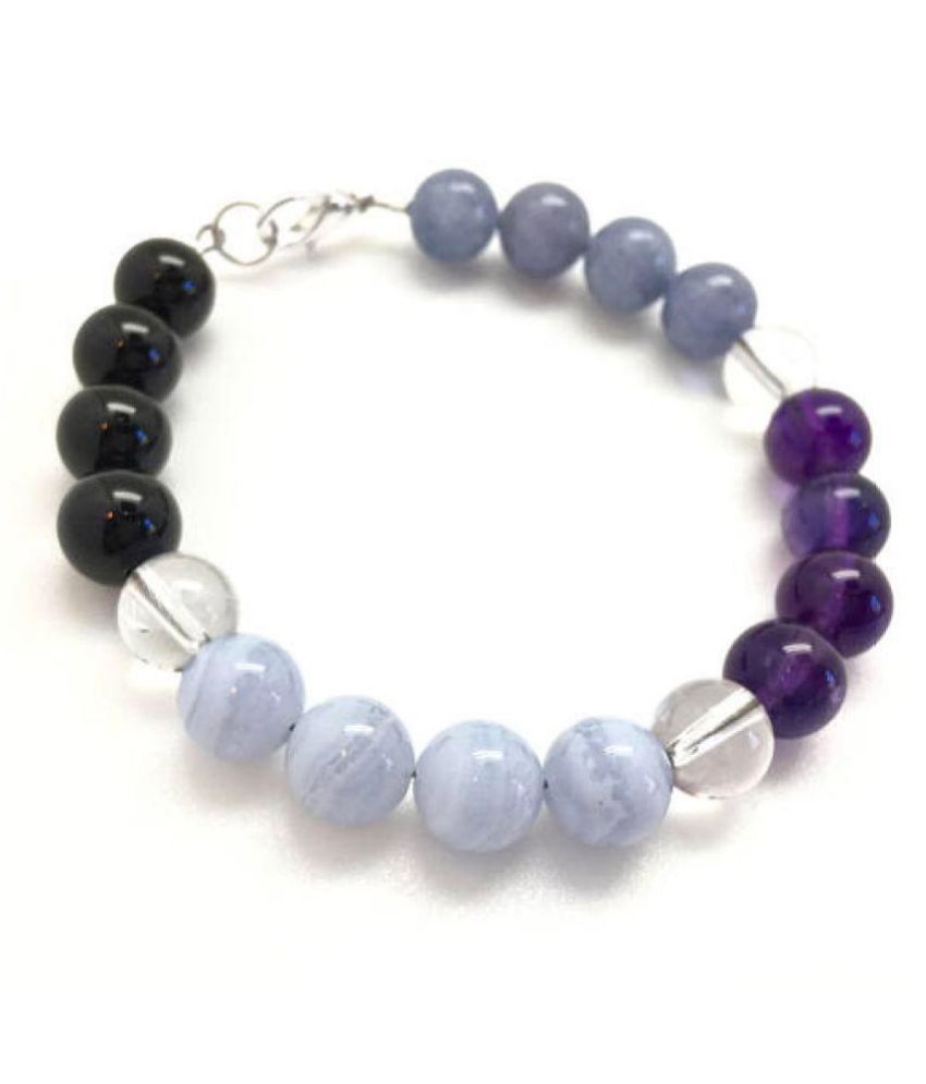 Anger and Stress relief Bracelet Calming black tourmaline, amethyst