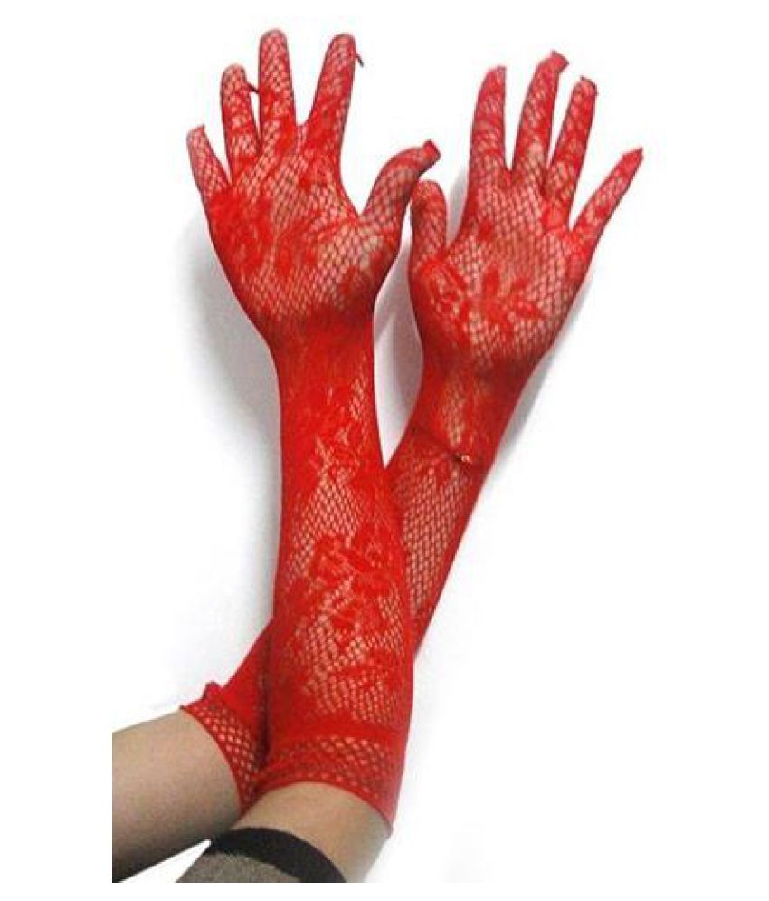 1pc Women Sexy Stretch Lace Opera Elbow Long Length Evening Party Prom Gloves Red Buy Online At 6967