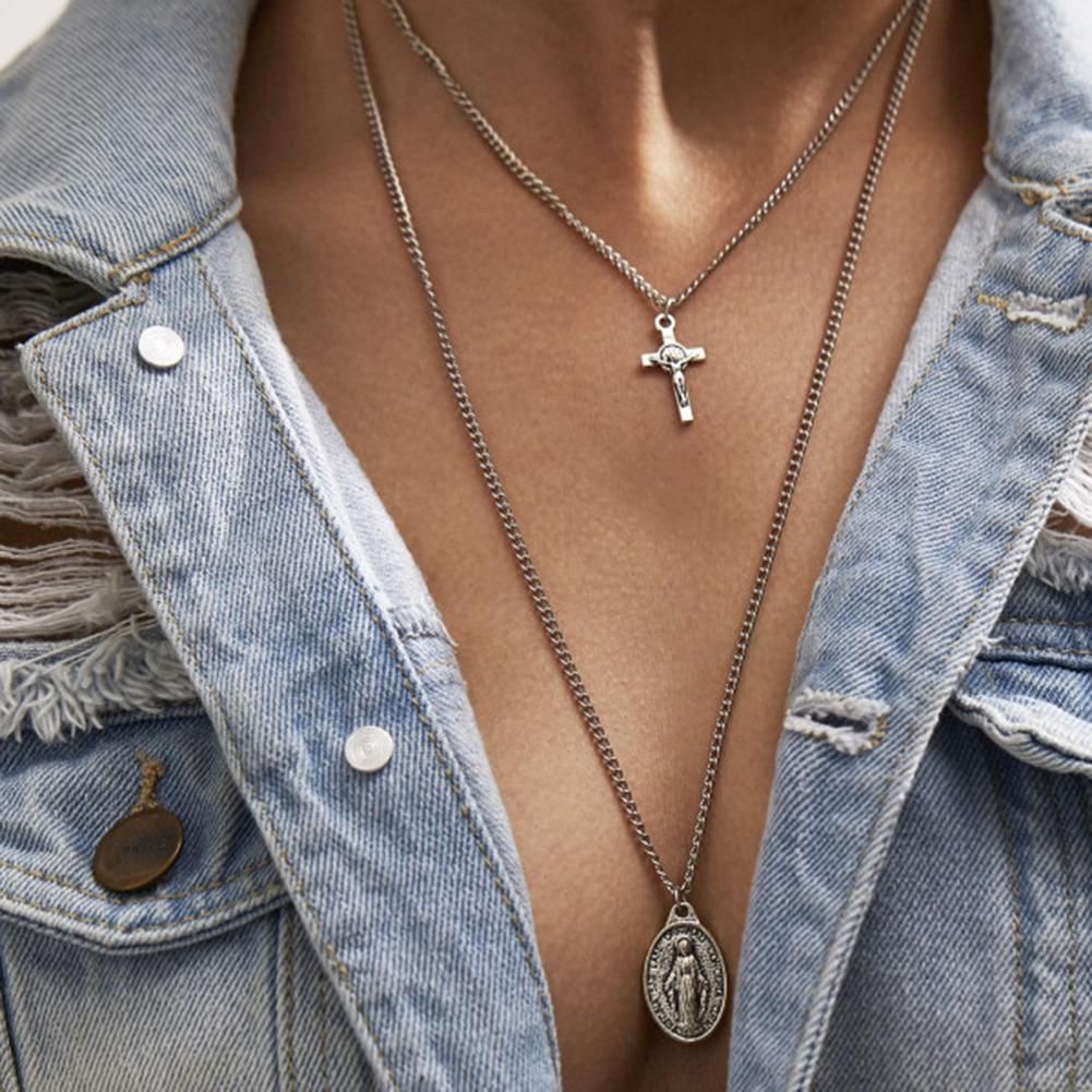 oval cross pendant