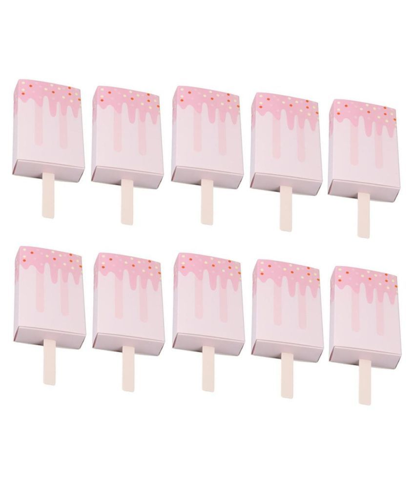 10pcs Ice Cream Shape Candy Box Baby Shower Party Drawer Kids Birthday Gift Bag