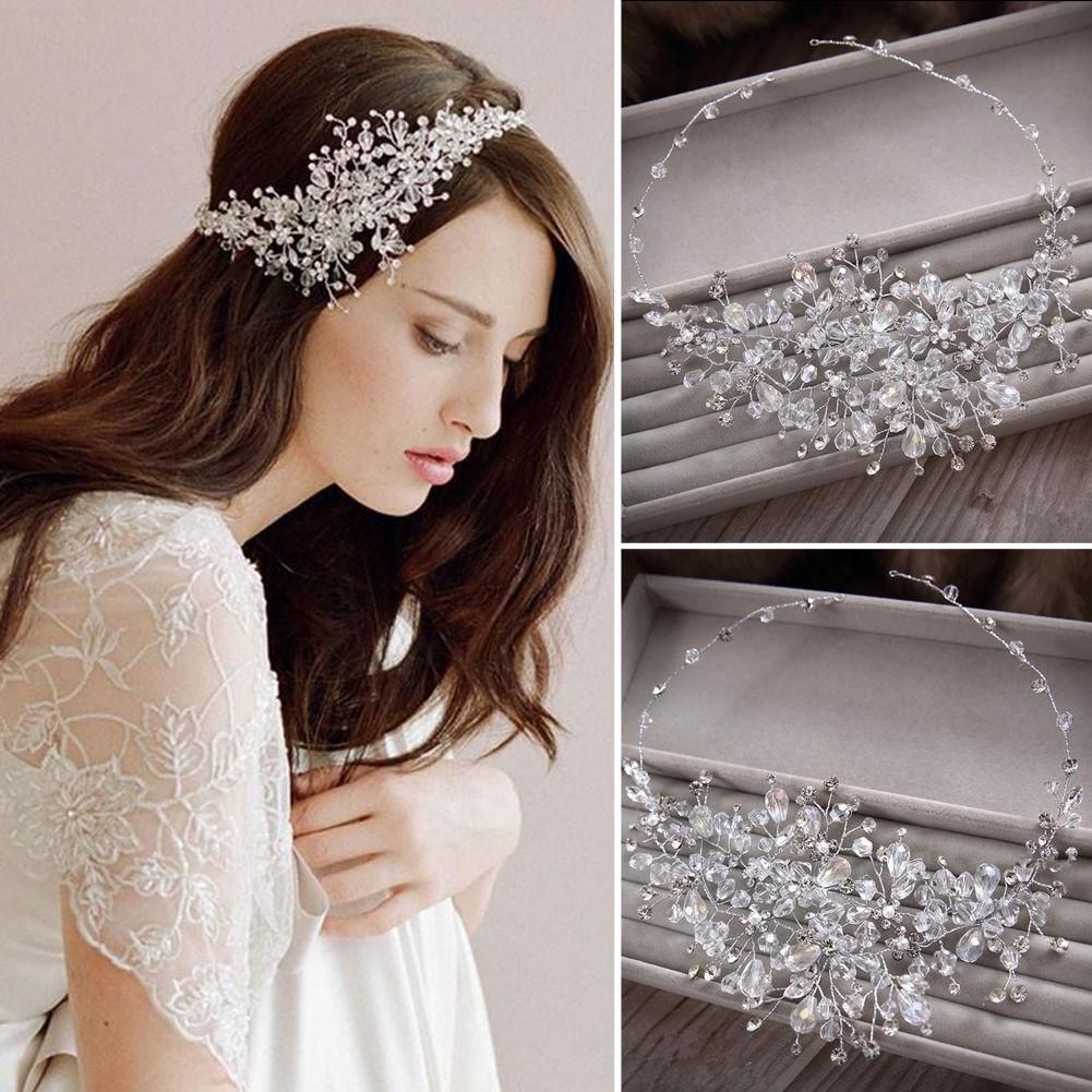 Rhinestone Flower Women Wedding Hairbands Ladies Girls Crystal Hair  Accessories For Dress Party Bride Bridal Hair Bands Headwear: Buy Online at  Low Price in India - Snapdeal