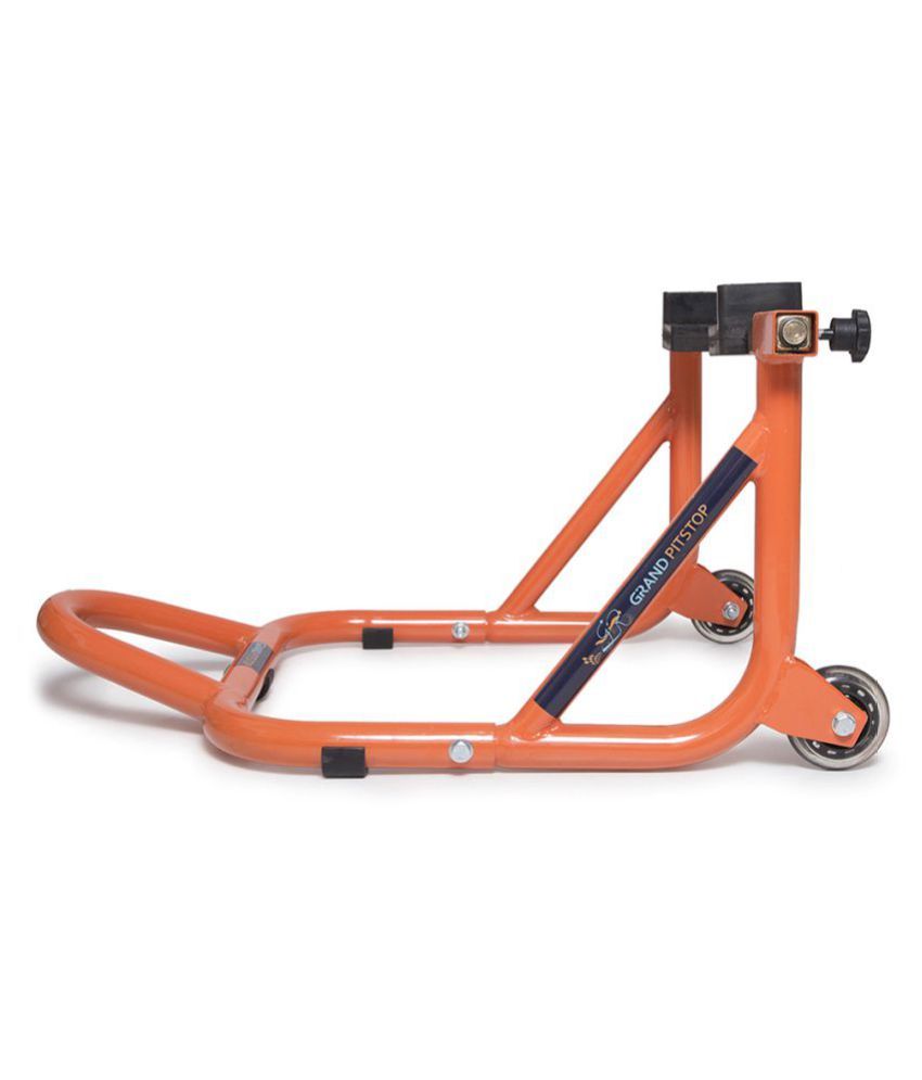 GrandPitstop Black/Orange Rear Paddock Stand with CNC Swingarm Slider