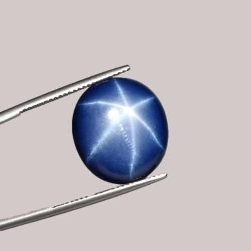 Superb Sharp 6 Rays Star Royal Blue Sapphire Oval Cabochon NATURAL Stone 4.5 ct 