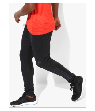 adidas black polyester lycra trackpants