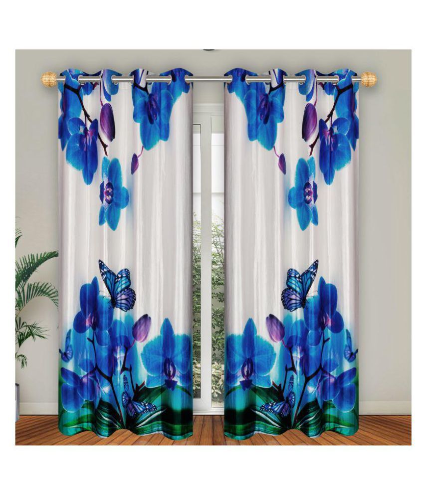     			E-Retailer Single Door Semi-Transparent Eyelet Polyester Curtains Purple