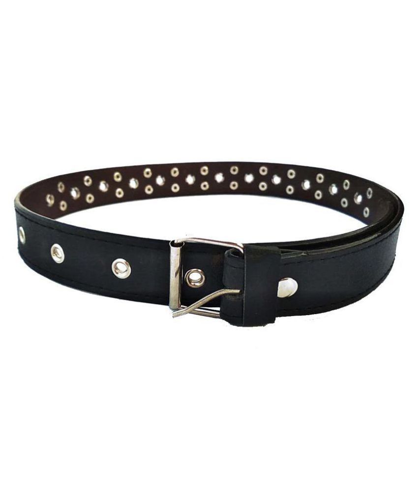 BOYS' BELTS& UNISEX KIDS BELT PU LEATHER EYELET BELT BLACK: Buy Online ...