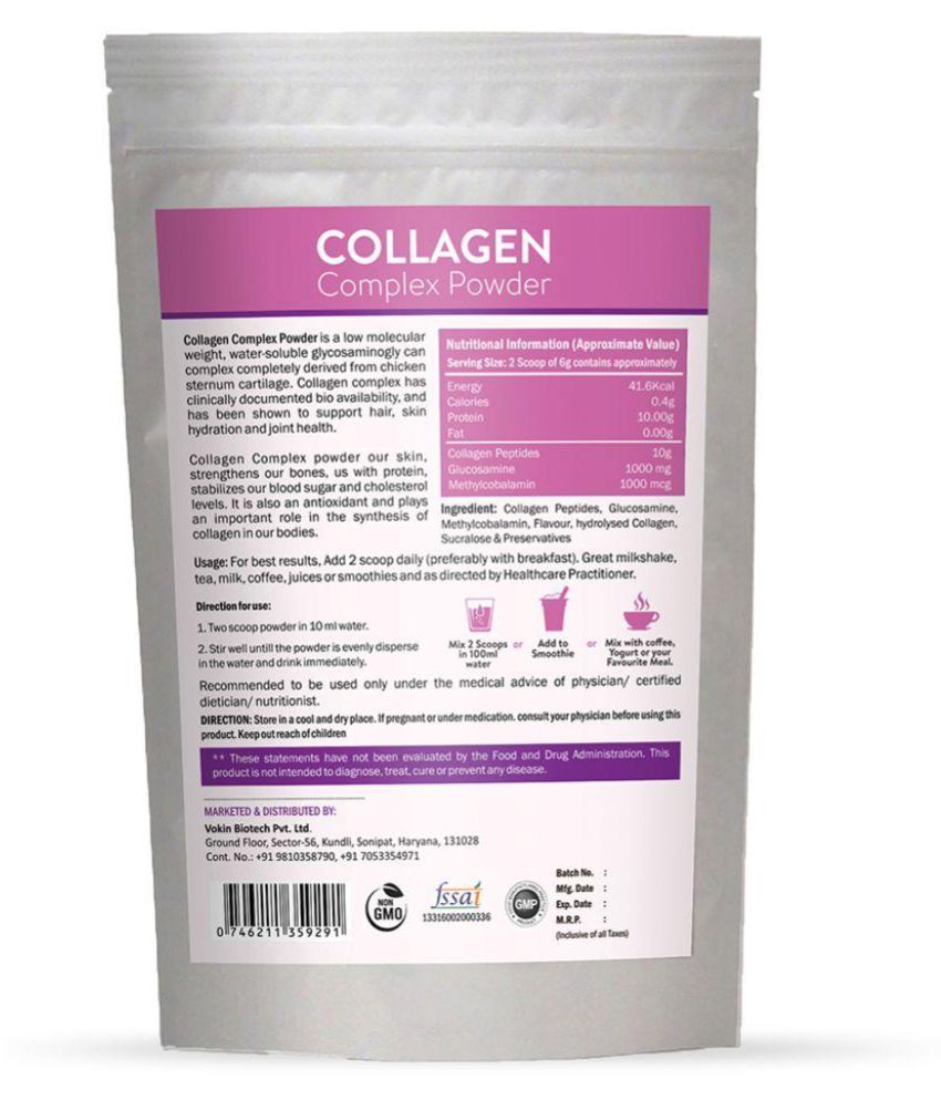 Vokin Biotech Hydrolyzed Amino Collagen Powder Supplement with Peptides