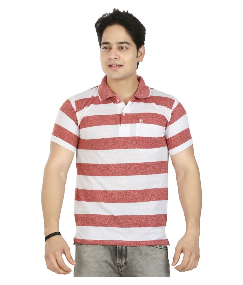     			Awack Red Slim Fit Polo T Shirt