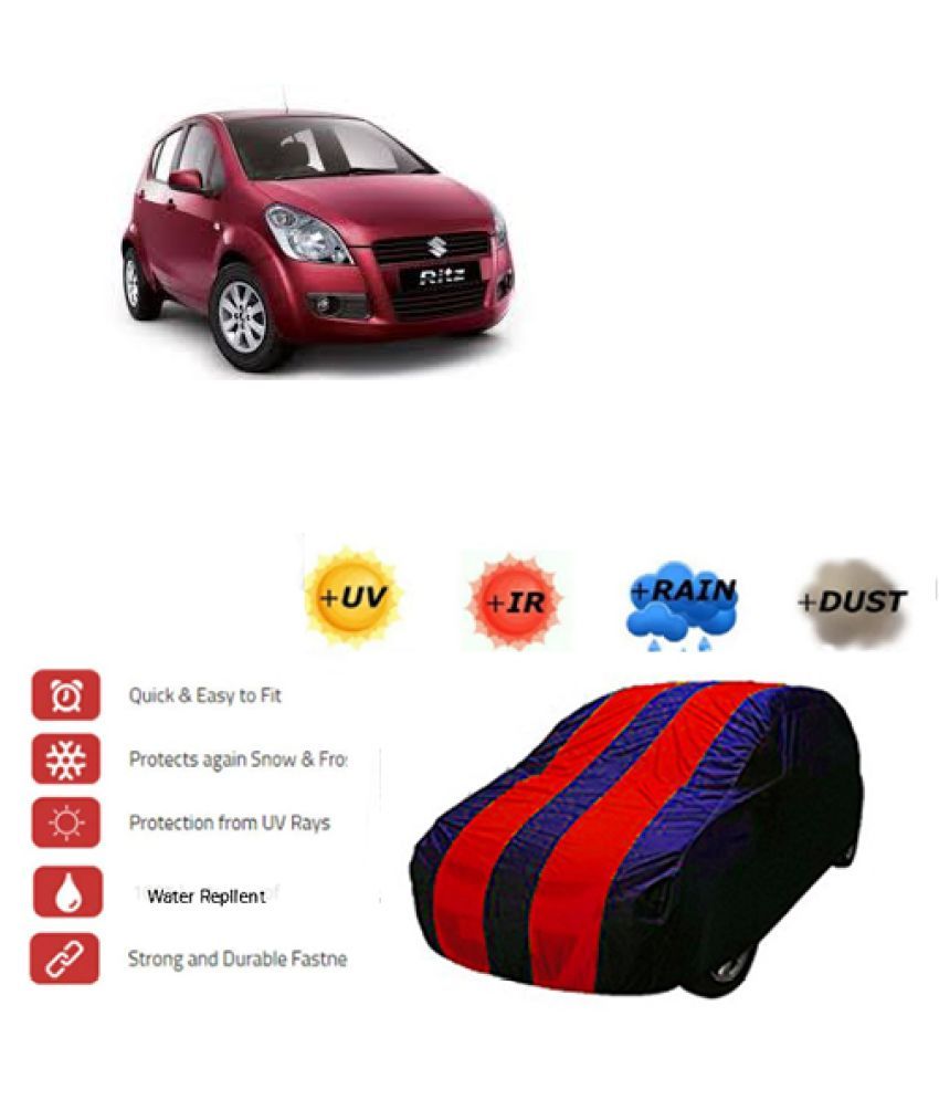 QualityBeast Car Body Cover for Maruti Suzuki Ritz [20122015] Red Blue