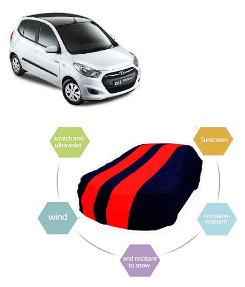 QualityBeast Car Body Cover for Hyundai i10 [2013-2015] Red Blue: Buy