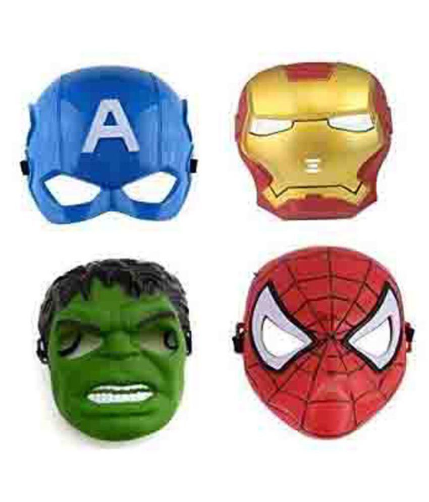 SpiderMan, Hulk, Ironman And Avenger Shape Face Mask For Children (Pack of  4Pcs) - Buy SpiderMan, Hulk, Ironman And Avenger Shape Face Mask For  Children (Pack of 4Pcs) Online at Low Price -
