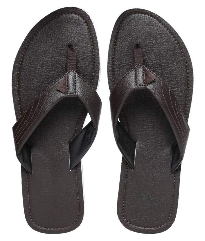 puma brown flip flops