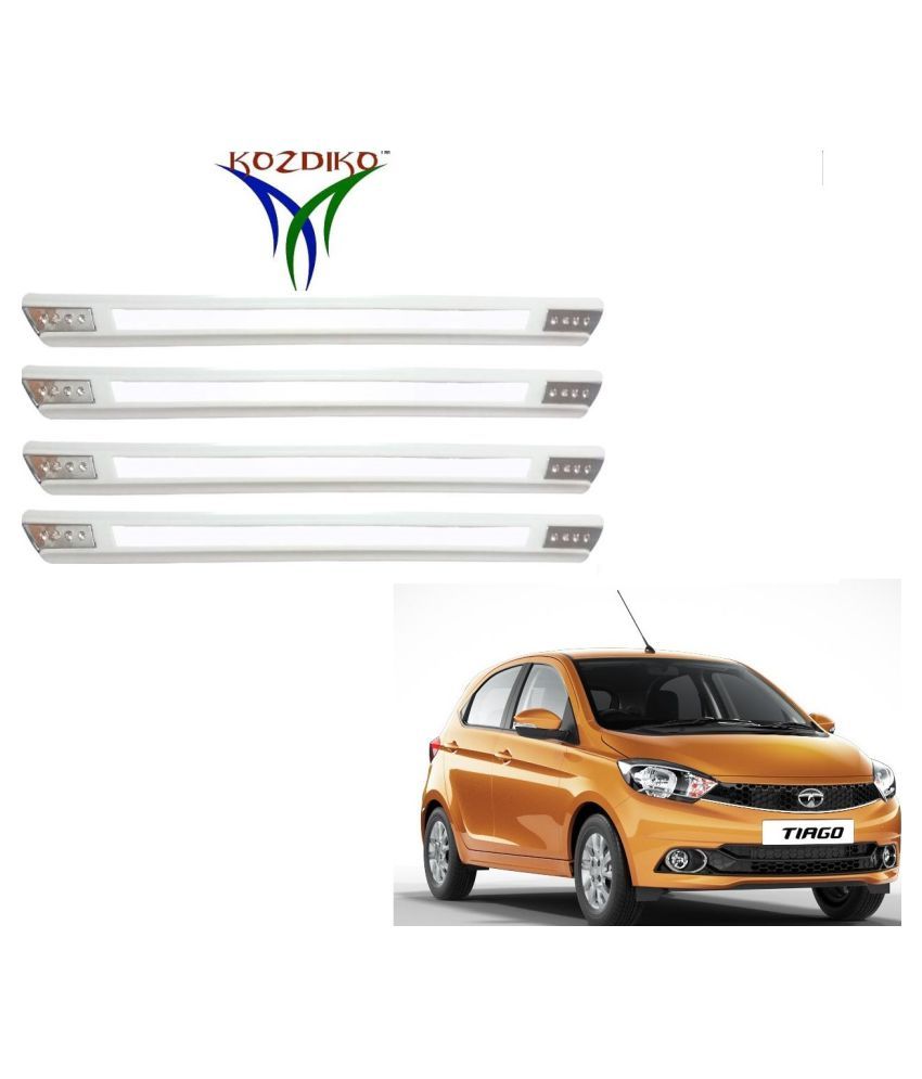 Auto Addict Car Designer White Dotted Bumper Guard For Tata