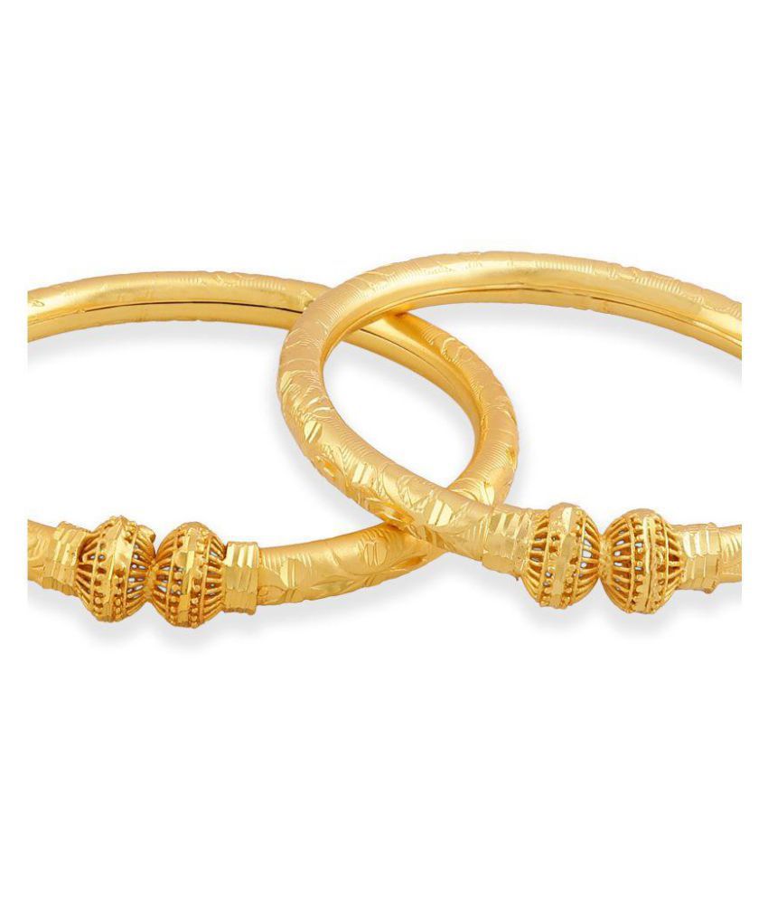 City Gold  24  Carat  Micro Gold  Plated Pairs of Bangles  Set 