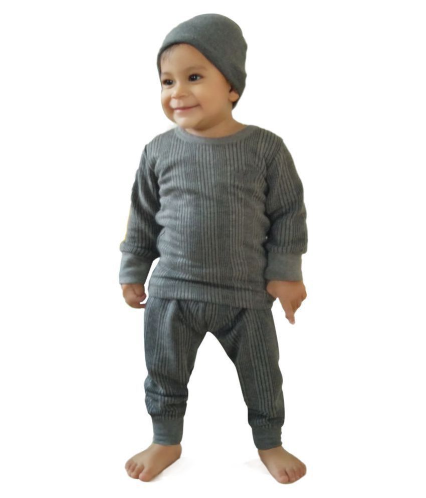     			HAP Single Baby Girls Cotton Blend Thermal ( Gray )