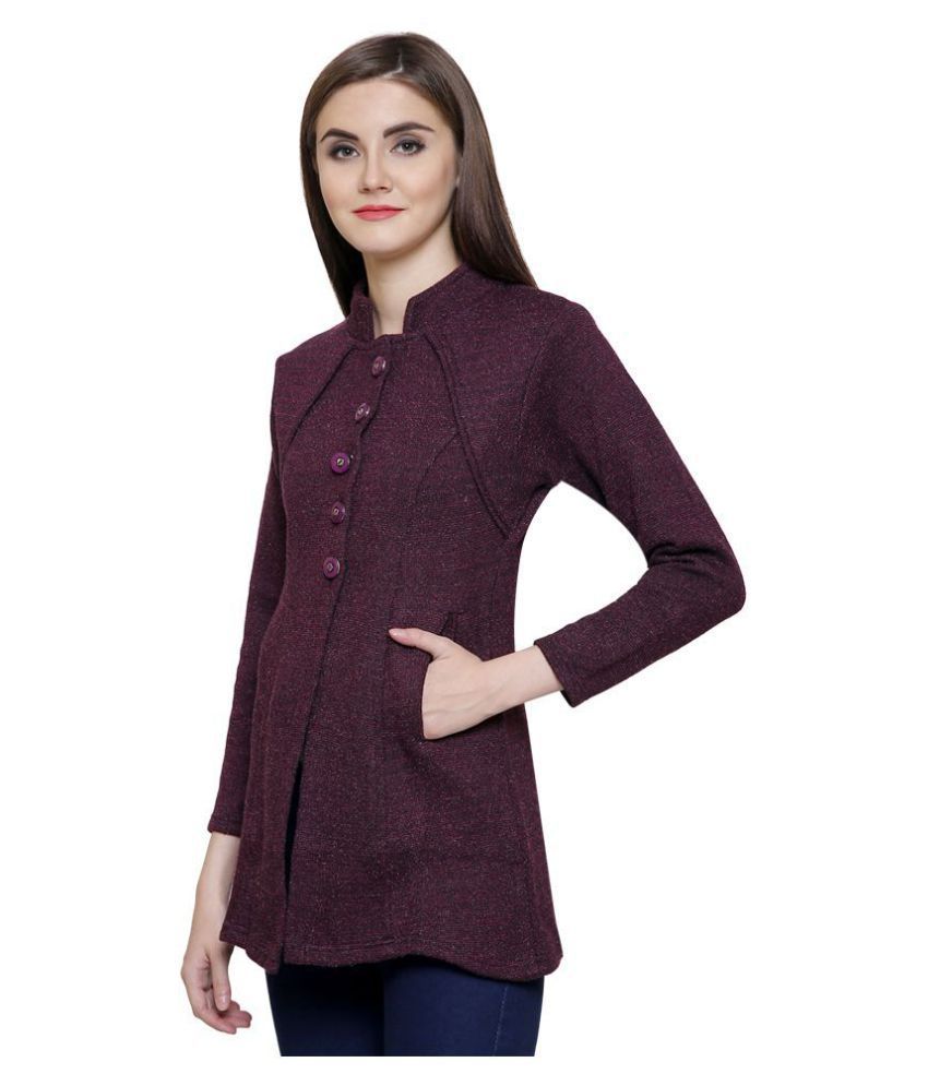 Buy HAUTEMODA Woollen Purple Buttoned Cardigans Online at Best Prices ...
