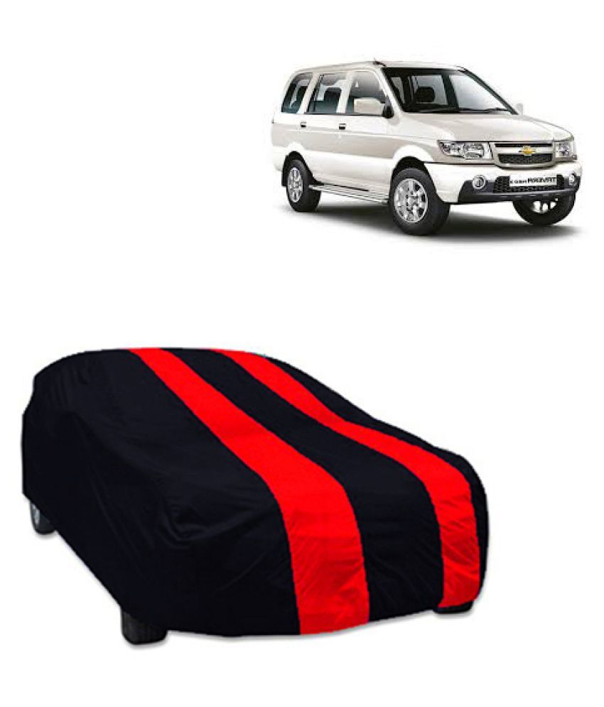 QualityBeast Car Body Cover for Chevrolet Tavera [20122014] Red Black
