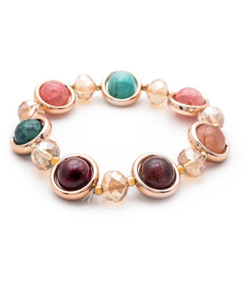 Jewelz Multi coloured beaded gold plated bracelet: Buy Jewelz Multi ...