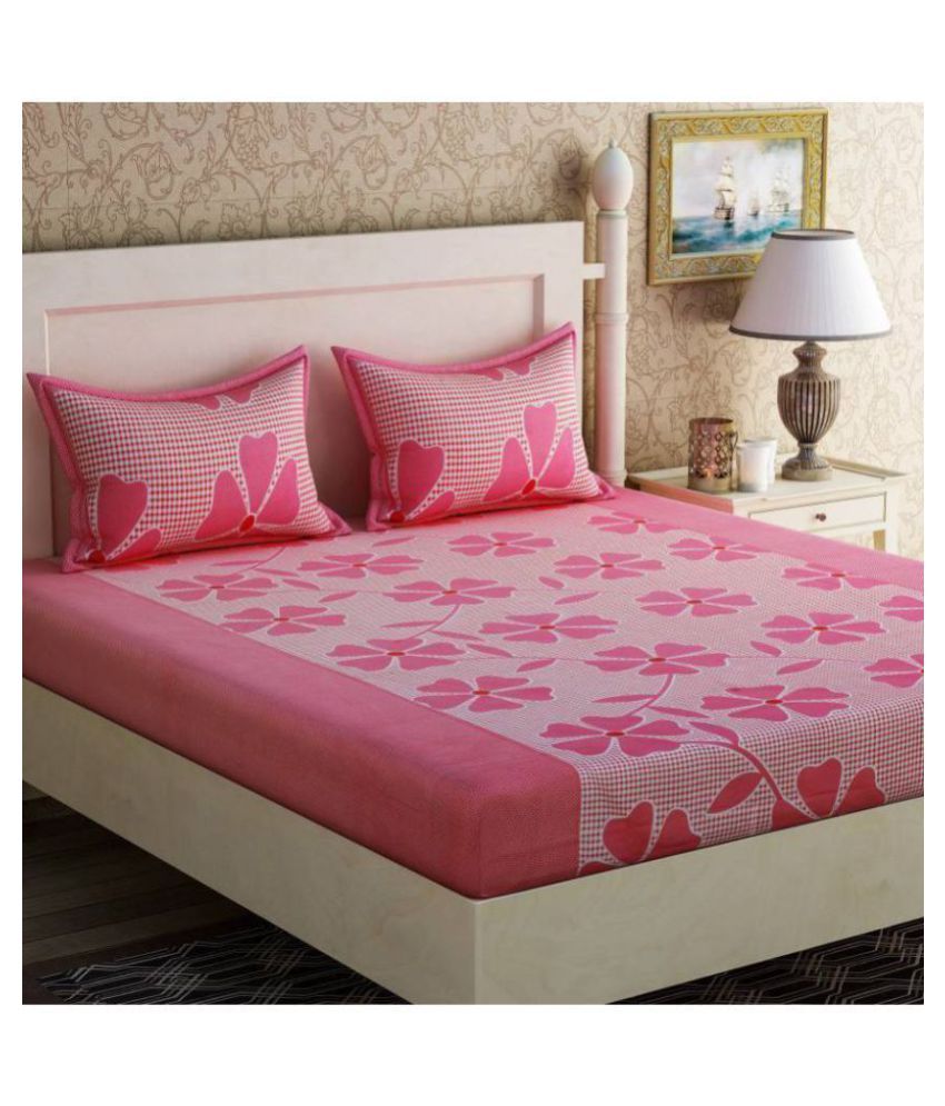 Baba Poly Cotton Double Bedsheet with 2 Pillow Covers Buy Baba Poly