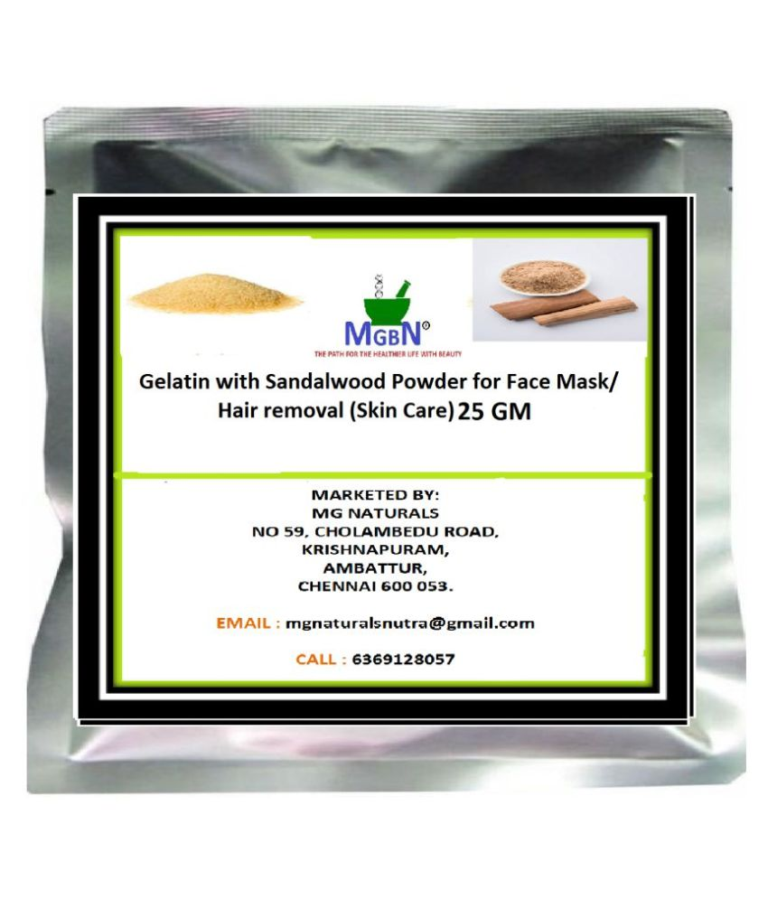 MGBN Gelatin with Sandalwood Powder for Face Mask 25 GM Facial Kit gm