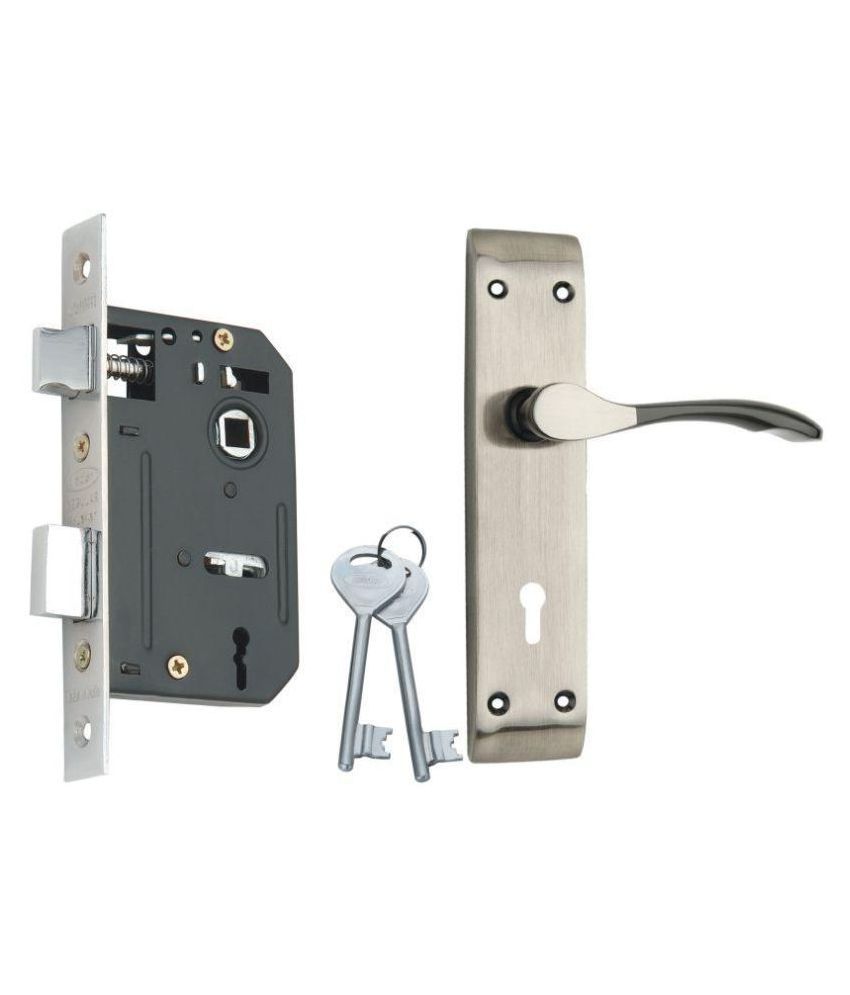 Spider Steel Mortice Key Lock Complete Set with Black Silver Finish (S214MBS + RML4)