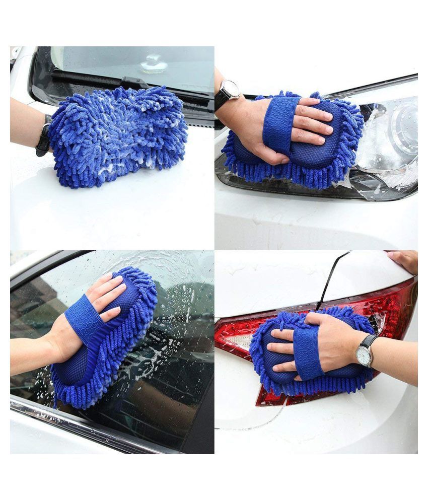 Everbuy Microfiber Cleaning Cloth Sponge Hand Gloves car Dashboard