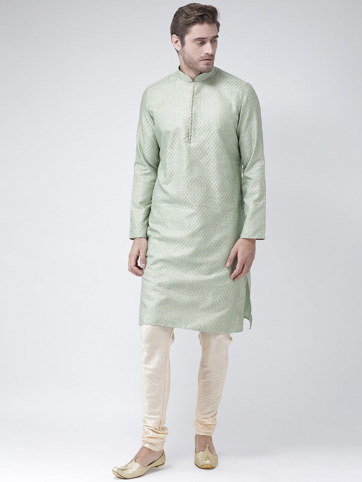     			Deyann Green Silk Kurta Single