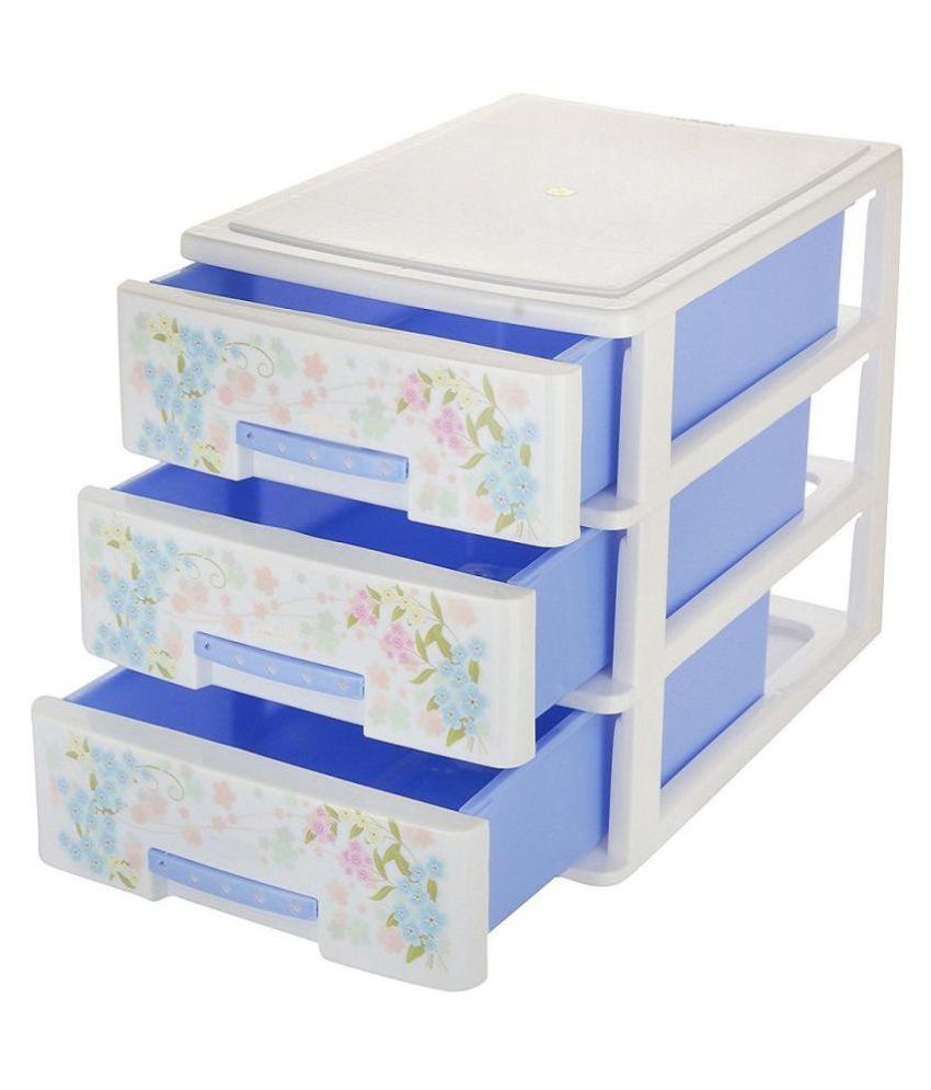 Vihaa Drawer Small Table Top Drawer 3 Compartments Plastic