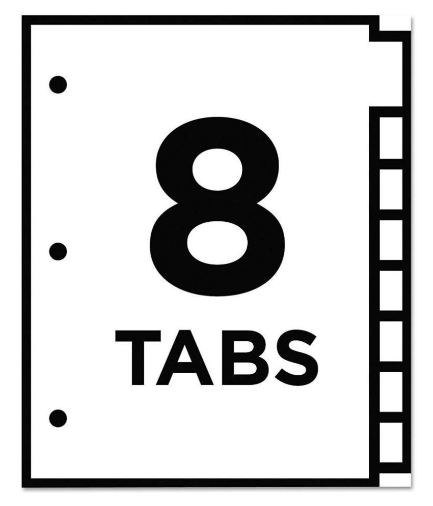 Avery 11903 Insertable Big Tab Plastic Dividers w/Single Pockets, 8Tab