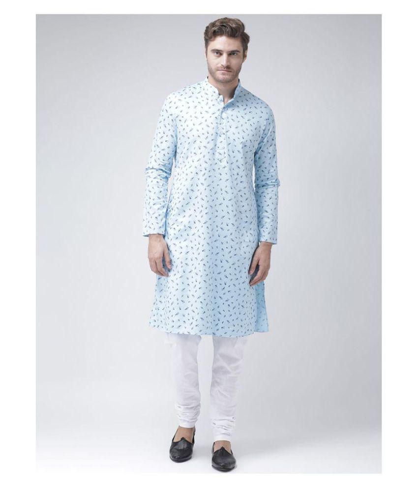     			Deyann Blue Linen Kurta