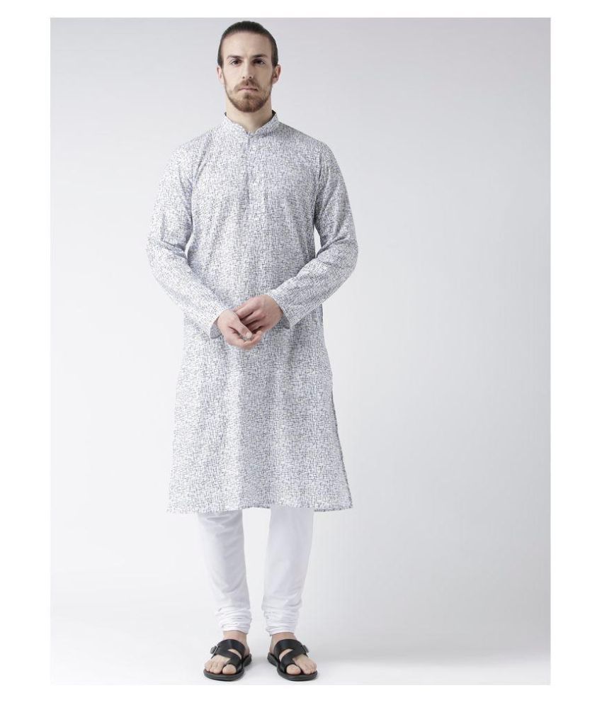     			Deyann White Linen Kurta