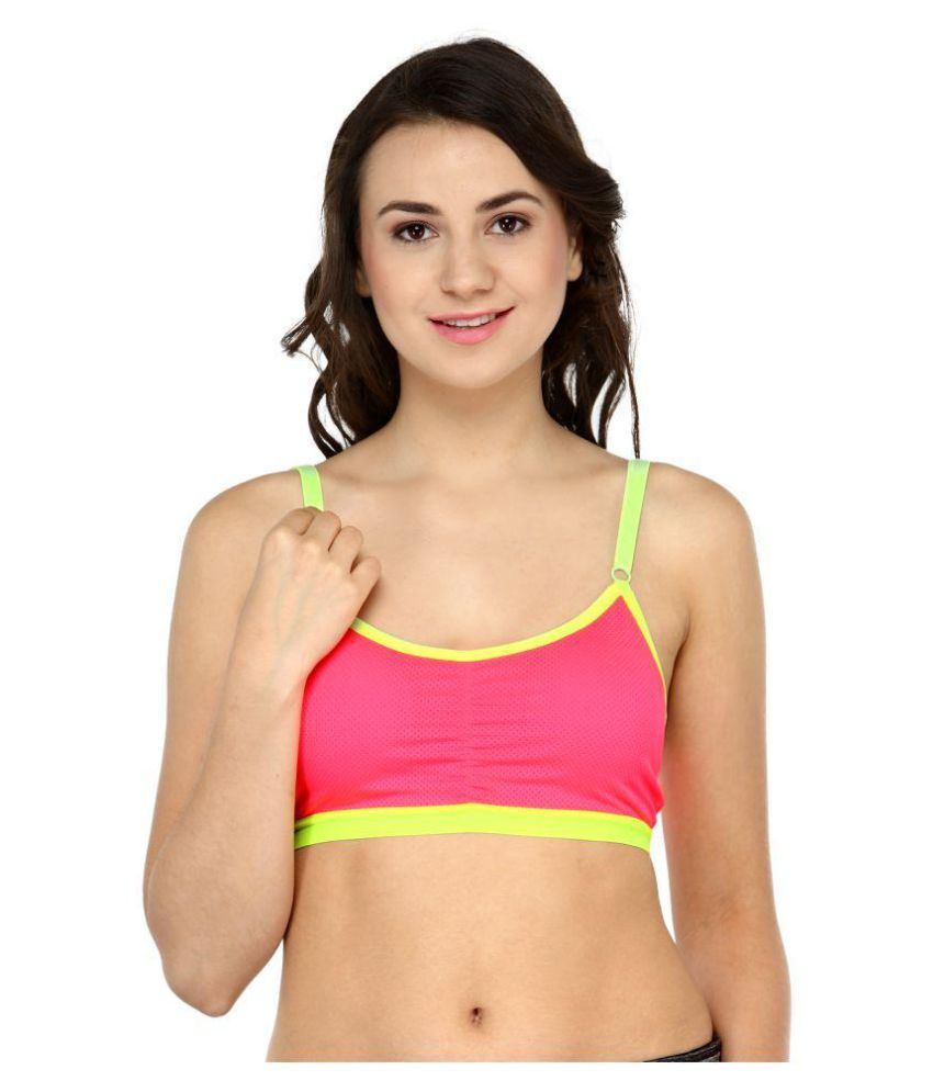     			N-Gal Polyester Bralette - Pink